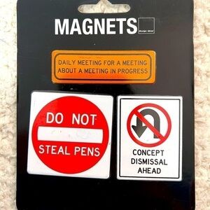 Design Ideas Work Signs Humorous Magnet Set of 3 Magnets
